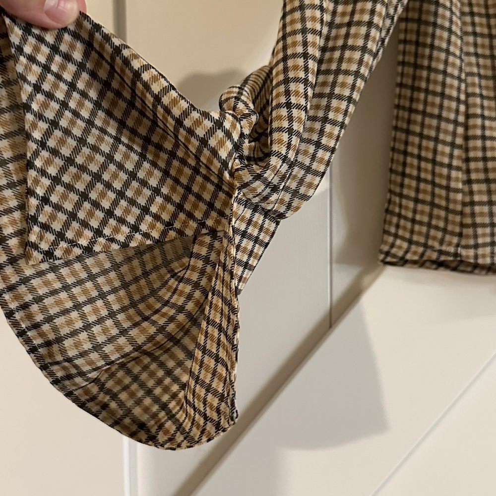 a new day Plaid Blouse in Tan and Black
